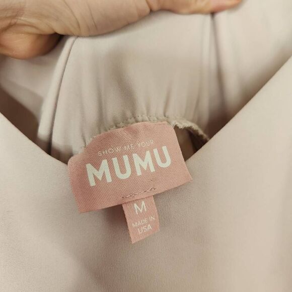 Show Me Your Mumu Women's Faith Maxi Dress Medium Show me the ring crisp - Picture 12 of 13